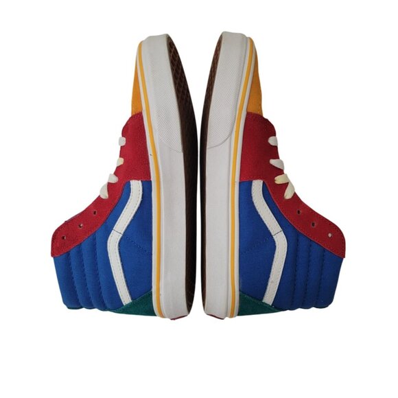Vans Sk8-Hi PRIMARY BLOCK Color Suede & Canvas High Top Sneakers Kids Sz 4.5 - Picture 4 of 8